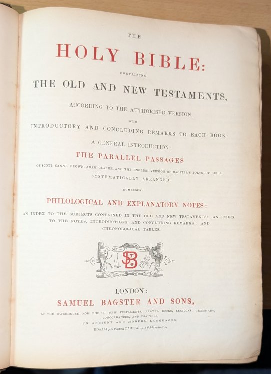 The Miniature Quarto Bible. - The Holy Bible: Containing The Old And new Testaments, According to the Authorised Version.The Parallel Passages Of Scott, Canne, Brown, Adam, Clarke. Systematically Arranged.