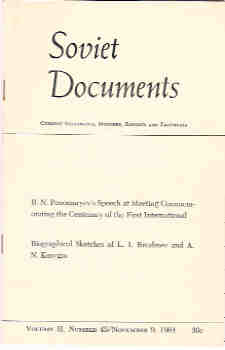 Soviet Documents Volume II, Number 45 November 9, 1964