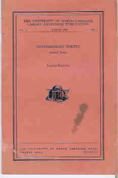 The UNC Library Extension Publication, Vol. XI, # 1 (January, 1945): Contemporary Poetry, Second Series