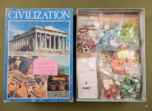Civilization: Game of the Heroic Age - MISSING 74 TRADE CARDS