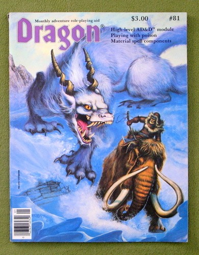 Dragon Magazine, Issue 81: Ruins of Andril (AD&D module), Spell component prices