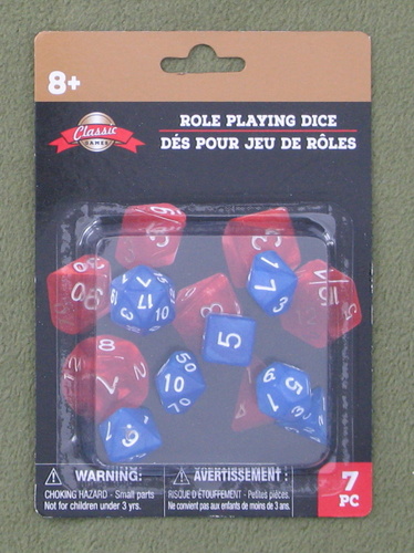 BLUE Role Playing Polyhedral RPG Dice (7 dice)
