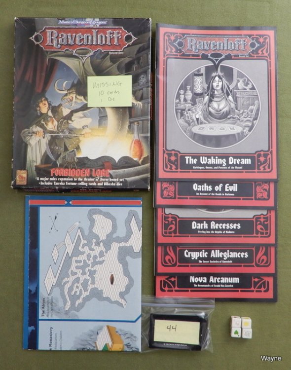 Forbidden Lore (Advanced Dungeons Dragons Ravenloft) MISSING CARDS Box Set