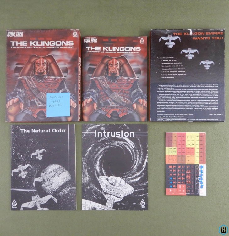 The Klingons - NO FORMS BOOKLET (Star Trek RPG) Box Set