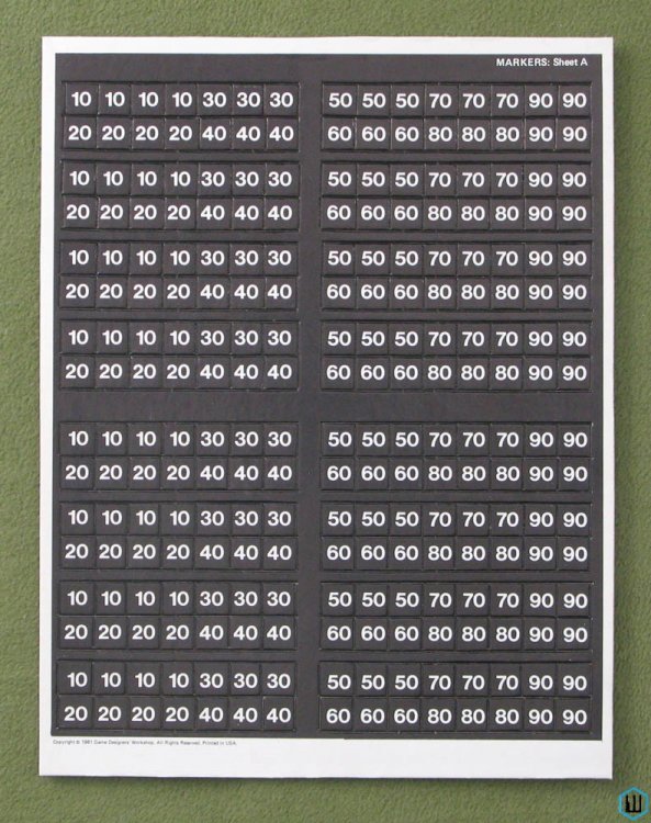 Invasion Earth: MARKERS counter sheet A (Unpunched) Traveller board game parts