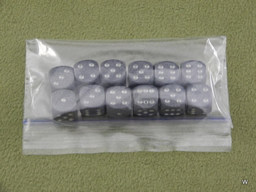 12d6 Gray RPG Dice Silver Pips - 12 Die Set