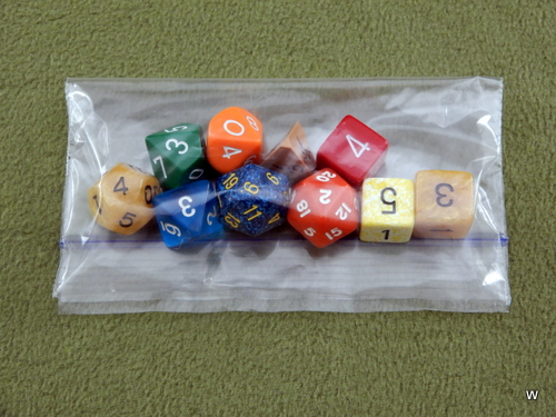 GAMER'S DICE SET: 1d4, 3d6, 1d8, 2d10, 1d12, 2d20