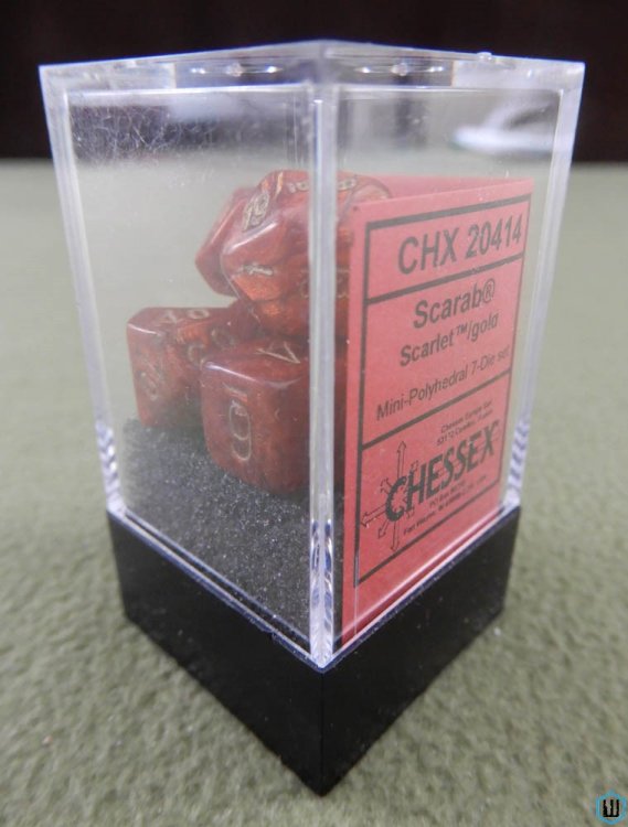 Chessex Scarab & Gold Mini-Polyhedral 7-Die set Mini Dice