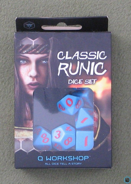 Classic Runic Dice Set: BLUE & RED (7 RPG dice)