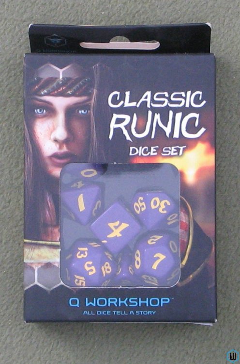 Classic Runic Dice Set: PURPLE & YELLOW (7 RPG dice)