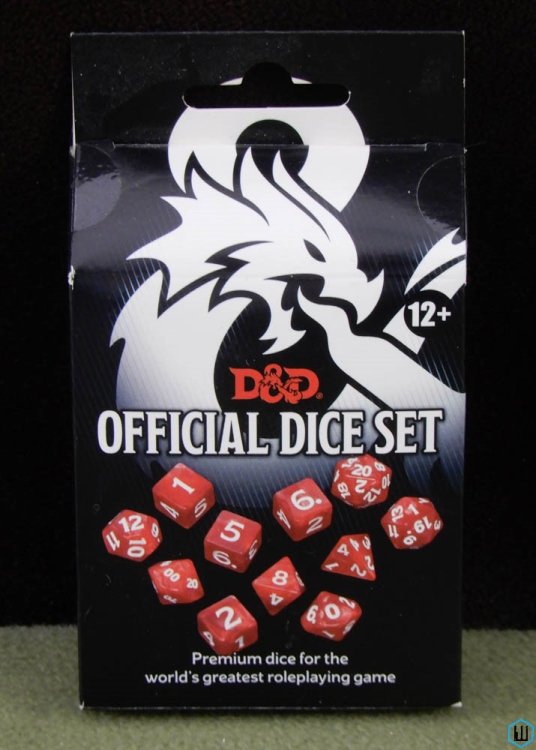 D&D Official Dice Set (Dungeons Dragons 5e) Red w White Numbers