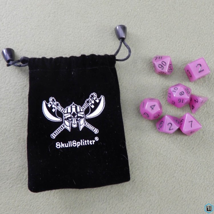 Skullsplitter Dice Set: Purple with Black Numbers x7