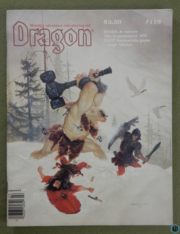 Dragon Magazine, Issue 119 (Druids 5 articles, Gamma World, Marvel Super Heroes)