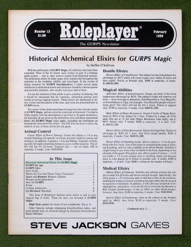 Roleplayer, Number 13: The GURPS Newsletter (Magazine)