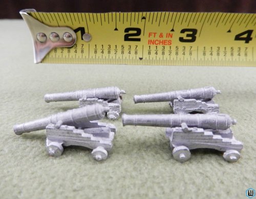 4 Cannons on gun carriages (Metal Miniatures) Miniature Figure