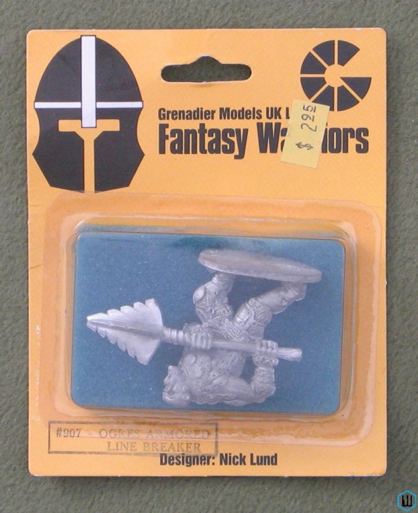 Fantasy Warriors: Ogres Armored Line Breaker blister pack Grenadier Models UK #907