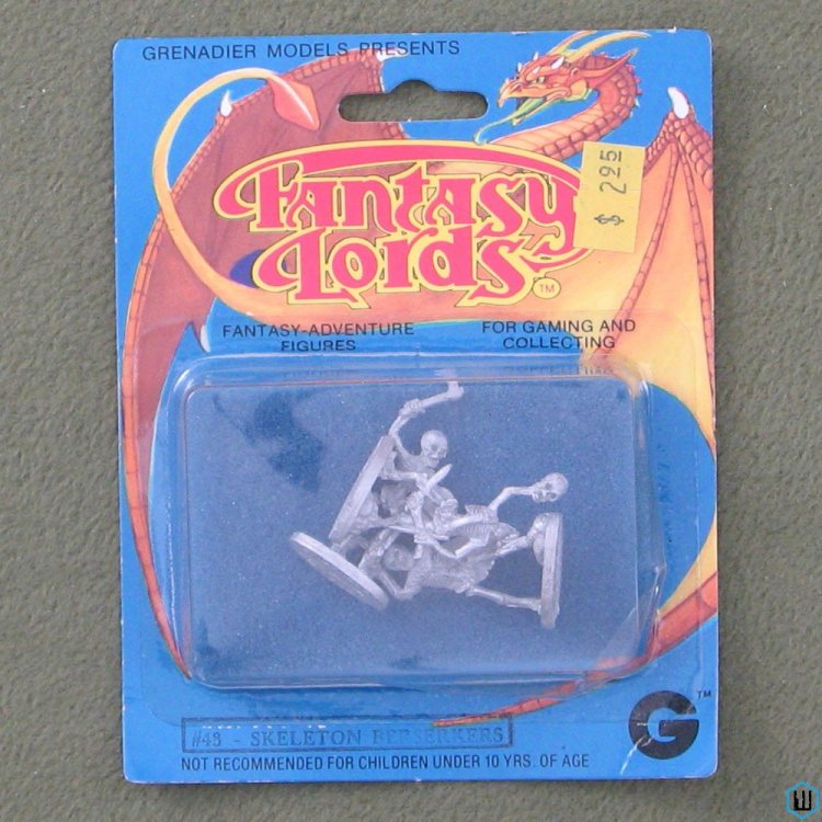 Fantasy Lords: SKELETON BERSERKERS Grenadier #43 Metal Miniatures minis 1983