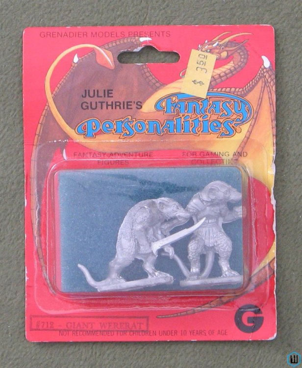 Fantasy Personalities: GIANT WERERAT Grenadier #712 Metal Miniature 1987