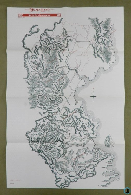 MAP: Lands of Abanasynia from Dragons of Hope (AD&D Dragonlance DL3)