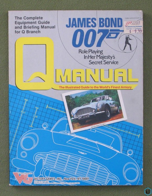 Q Manual (James Bond 007 RPG role playing game) Gear Cars Weapons