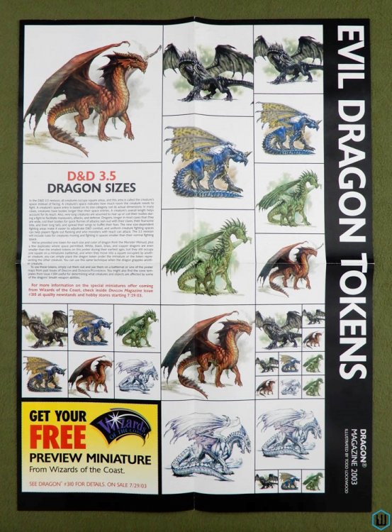 Good / Evil Dragon Tokens POSTER (Dragon Magazine 2003) Todd Lockwood