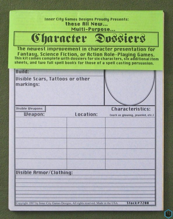 Character Dossiers (Fantasy RPG Sheets) 1997