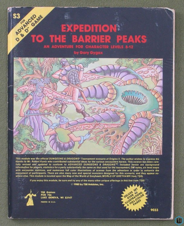 Expedition to the Barrier Peaks - 1ST PRINT (Advanced Dungeons Dragons S3)
