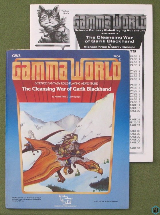 Cleansing War of Garik Blackhand (Gamma World GW3) Original 1983 edition