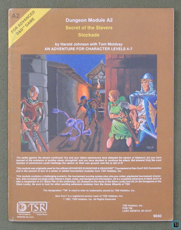 Secret of the Slavers Stockade (Advanced Dungeons Dragons A2) 1ST PRINT
