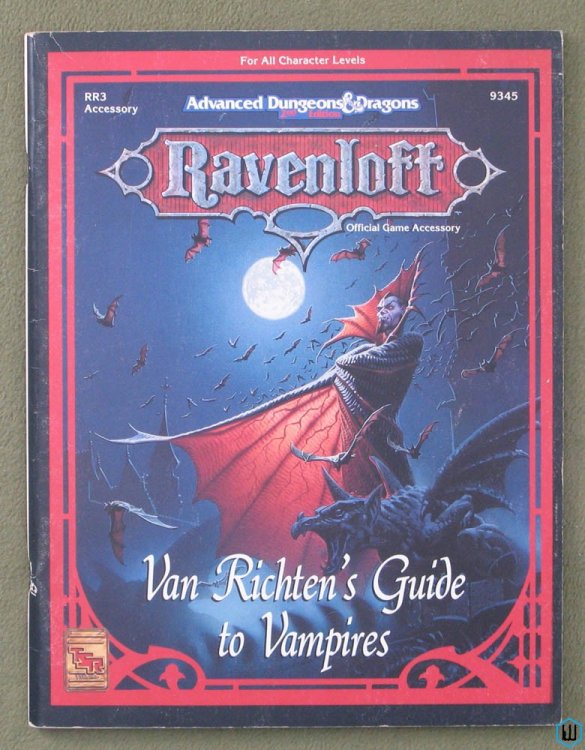 Van Richten's Guide to Vampires (Dungeons Dragons Ravenloft RR3) Original edition