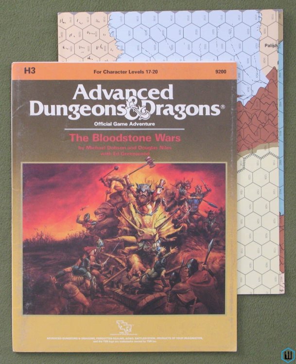 Bloodstone Wars (Advanced Dungeons & Dragons Module H3) Original w Map