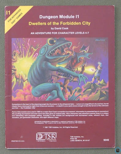 Dwellers of the Forbidden City (Advanced Dungeons Dragons I1) Original 1981