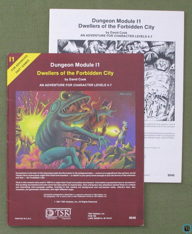 Dwellers of the Forbidden City (Advanced Dungeons Dragons I1) Original 1981 edition TSR 9046