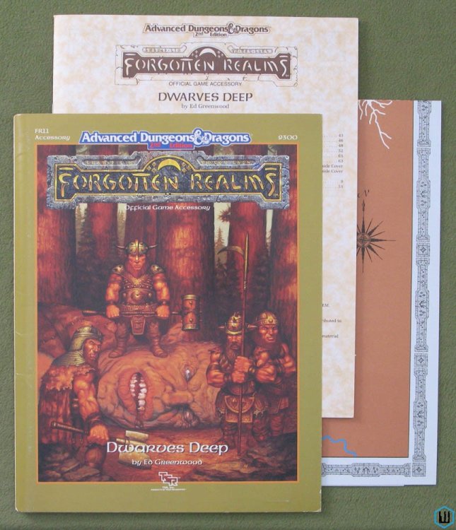 Dwarves Deep (Advanced Dungeons Dragons Forgotten Realms FR11) w Poster Map