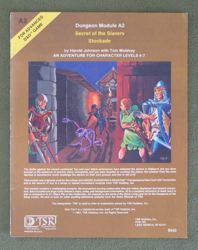 Secret of the Slavers Stockade (Advanced Dungeons Dragons A2) Original 1981 TSR 9040