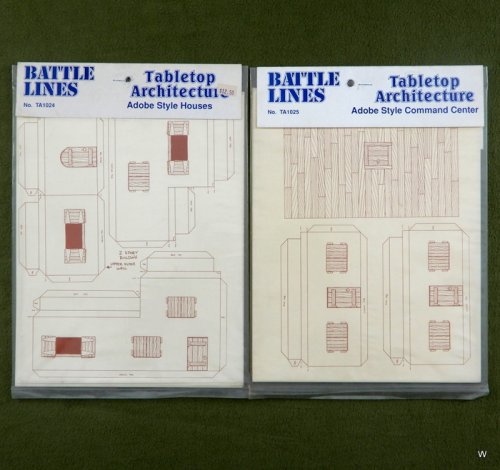 Battle Lines Tabletop Architecture: Adobe Style Houses and Command Center [2 piece set]