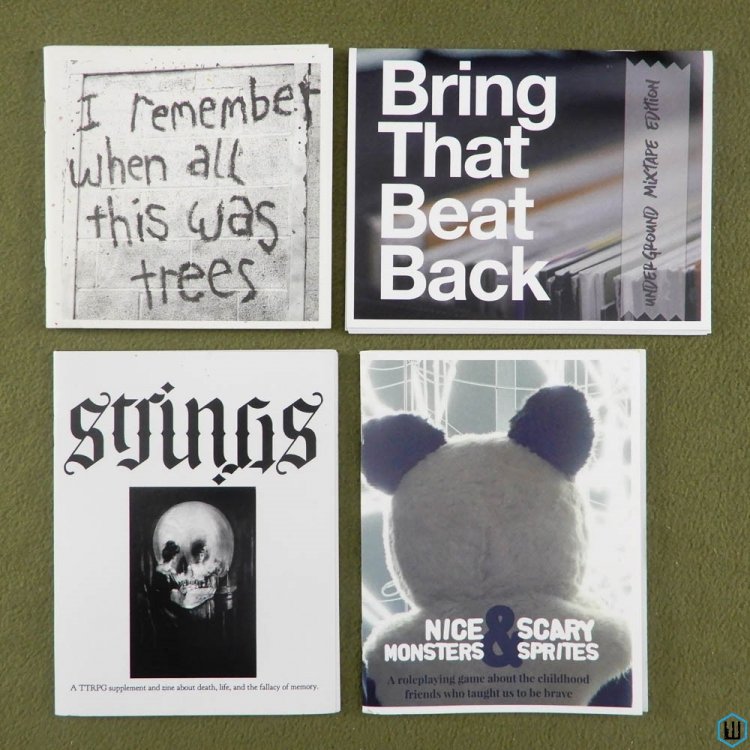 Zinegame RPG lot of 4: Strings, Bring Beat Back, Monsters Sprites, All Was Trees
