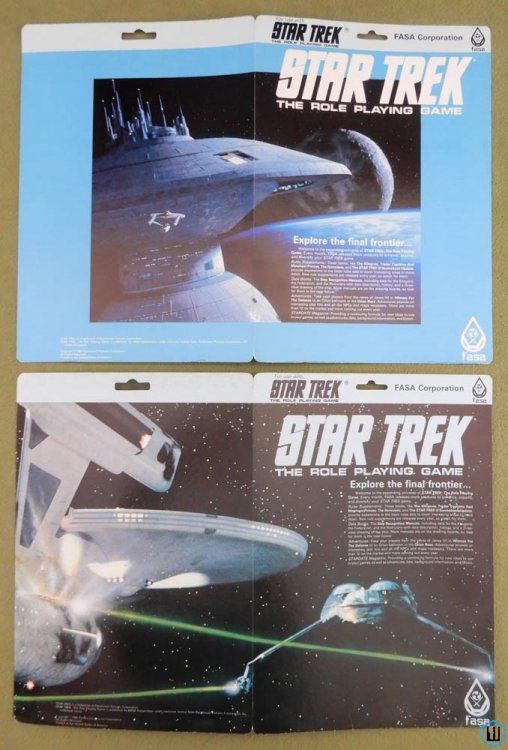 FASA Star Trek III RPG Hang Card Set: Space Dock, Enterprise, Klingon Scout