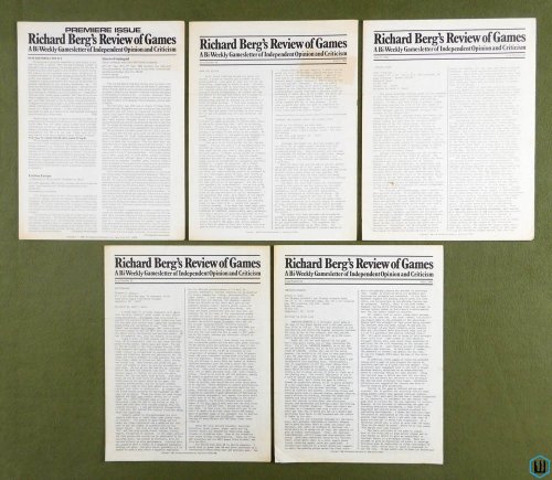Richard Berg's Review of Games: Lot Set of 5 issues (Premiere + 19 20 21 22)