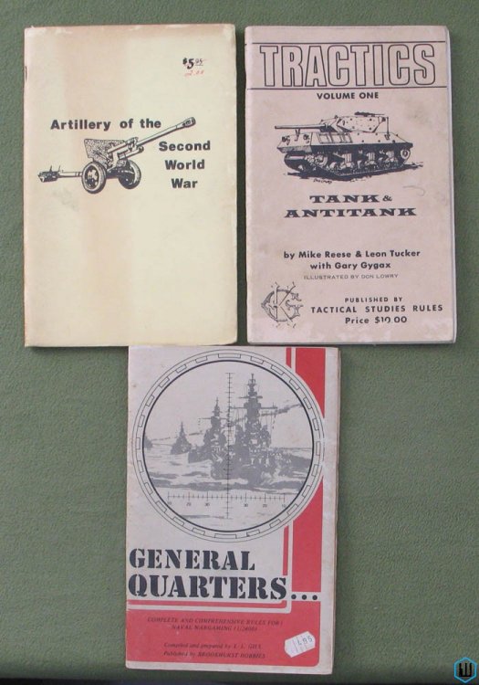 Tractics Vol 1 (Gygax) / General Quarters (Gill) / Artillery of the Second World War (Franzi)