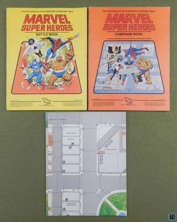 RULE BOOKS & MAP: Marvel Super Heroes RPG FASERIP