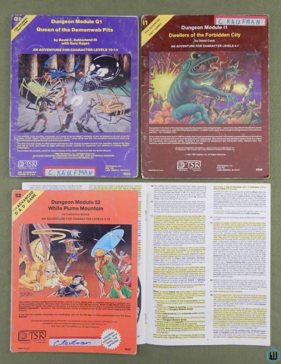 Highlighting Lot: Dwellers Forbidden City, Queen Demonweb Pits, White Plume Mountain