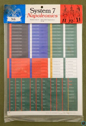 System 7 Napoleonics Russian Line II - 1810-1812 Organization - Unpunched
