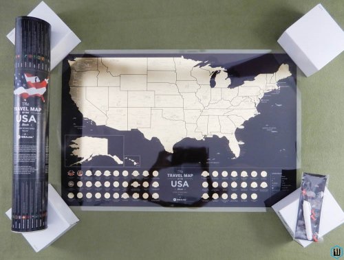 Black Scratch Off USA Map (16