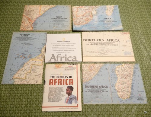 Africa: Historical Retro Map Set of 7 (National Geographic Maps)