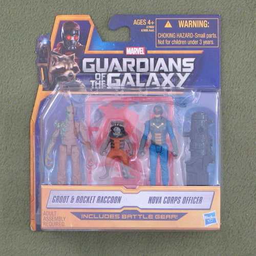 Groot, Rocket Raccoon and Nova Corps Officer Figures (Marvel Guardians Galaxy)