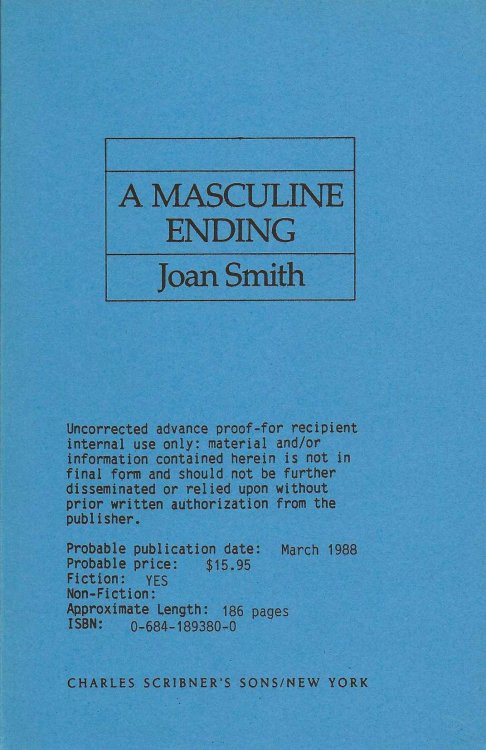 A MASCULINE ENDING