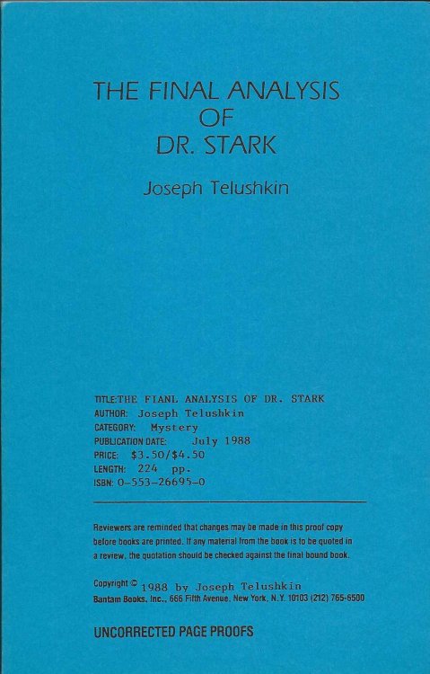 THE FINAL ANALYSIS OF DR. STARK