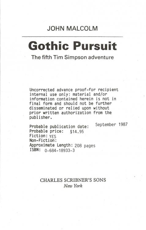 GOTHIC PURSUIT