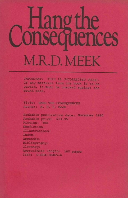 HANG THE CONSEQUENCES